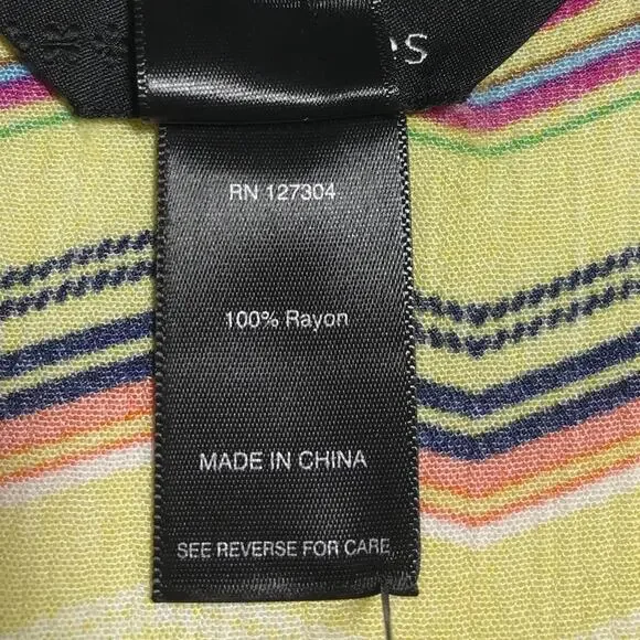 Ali Miles Retro Vibrant Chevron Striped Keyhole Sleeveless Blouse Women S - Picture 5 of 8